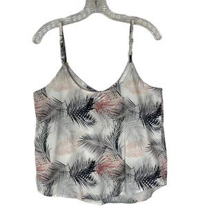 Thread & Supply Cami Tank Top Blouse Shirt Womens Medium  White Pink Sleeveless